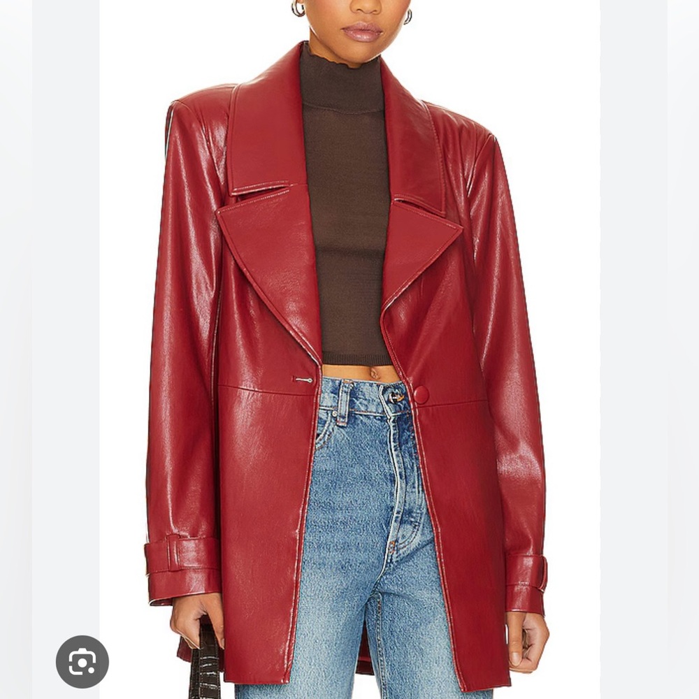 House of Harlow 1960 Red faux Leather Jacket Blazer Style. SOLD OUT